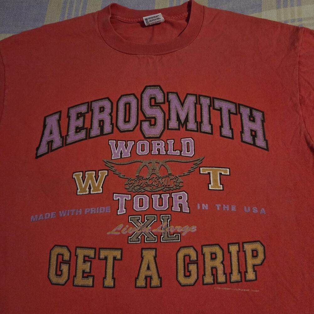 Size XL Vintage Aerosmith T-Shirt Get A Grip 1993 Tour Tee 2 Sided Graphic EUC